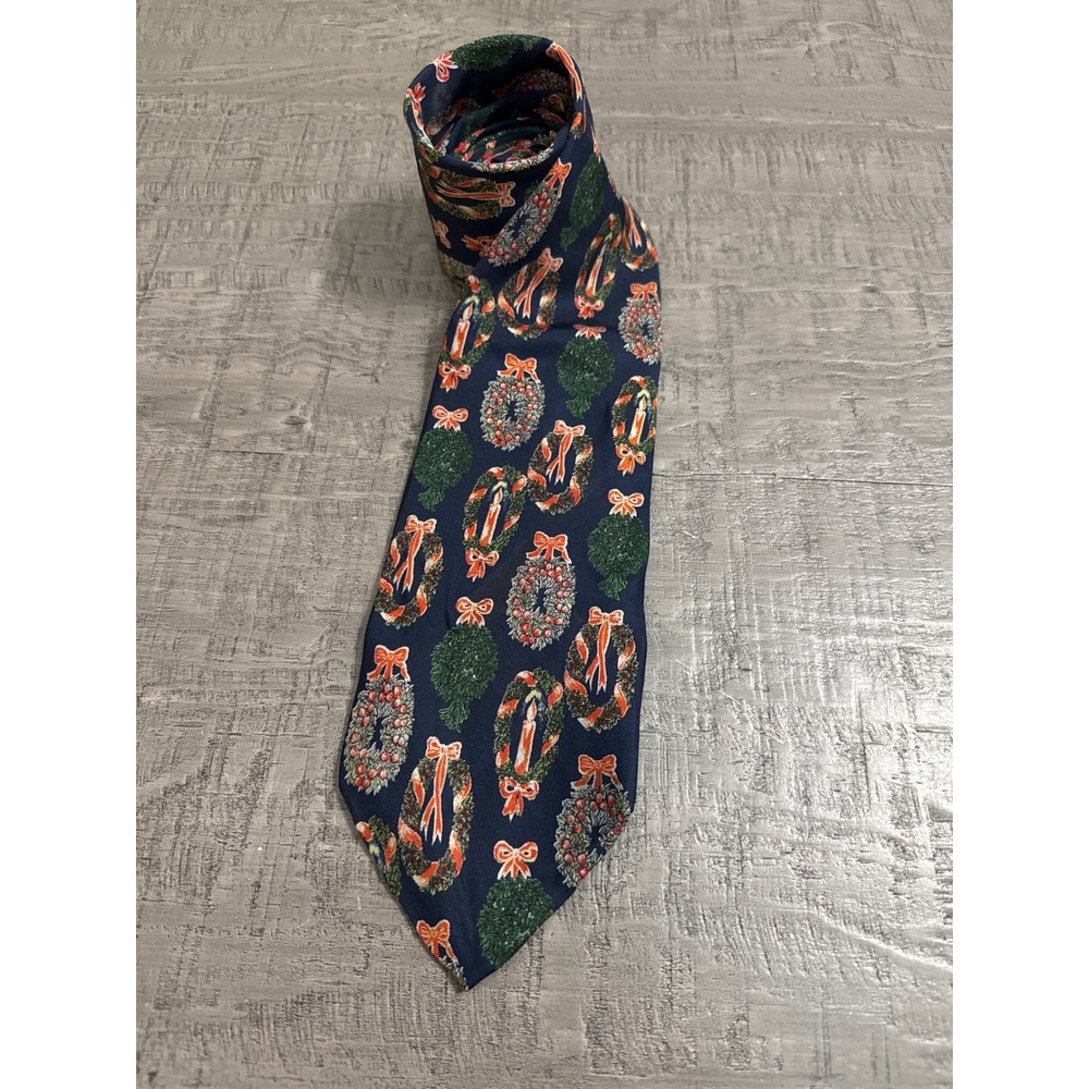 Robert Talbott Holiday Christmas Wreath Bows Tie Jacobson's Men's Necktie‎